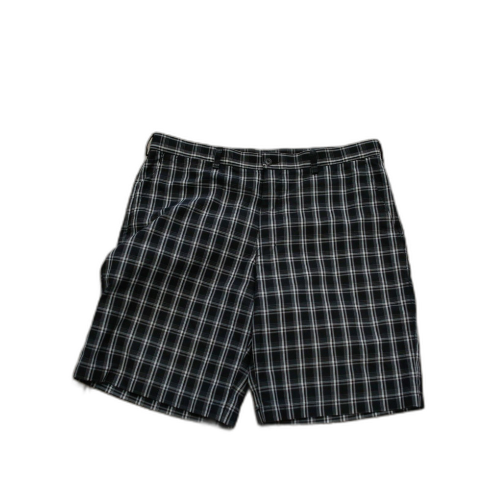 PGA TOUR Men’s Plaid Golf Shorts Size 38 Black Gray Performance Polyester